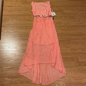 NWT- Calvin Klein Coral high low dress